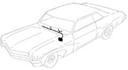 1964 A/C POWER FEED WIRE, 6 cyl., solenoid to in-line fuse in AC harness