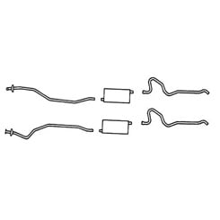 1960-64 EXHAUST KIT 348/409 w/2.5" LEAD PIPES (EXC 1963-64 409-425), DUAL EXHAUST, STAINLESS (KIT)