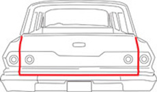 1965-68 TAILGATE WEATHERSTRIP with MOLDED ENDS WAGON