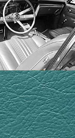 1967 SEAT COVER, FRONT, 2 DOOR, VINYL BENCH, IMPALA,  AQUA (EA)