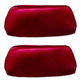 1969 HEADREST COVERS, BENCH RED (pr)