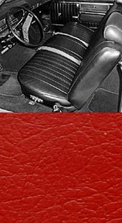 1969 SEAT COVER, REAR, VINYL CONV., IMPALA, NON SS & SS, RED (ea)