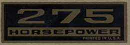VALVE COVER DECAL, 275 HORSEPOWER
