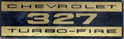 VALVE COVER DECAL, 327 TURBO FIRE (PEEL-OFF)