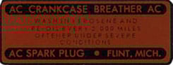 1958 CRANKCASE BREATHER DECAL