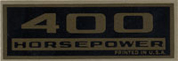 VALVE COVER DECAL, 400 HORSEPOWER