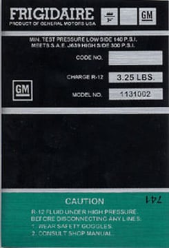 1969-71 AIR COND. COMPRESSOR DECAL