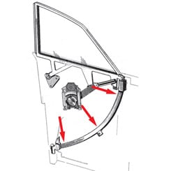 1958-64 CONVERTIBLE QUARTER GLASS CHANNEL RELINING (pr)