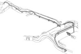 1958 FUEL LINE, F TO R, SM. BLOCK, 5/16" STAINLESS STEEL (ea)