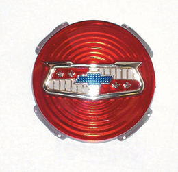 1958 SPINNER WHEEL EMBLEM, RED