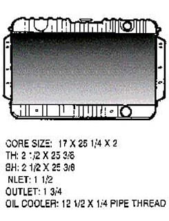 1959-60 RADIATOR, BIG BLOCK, 4 CORE