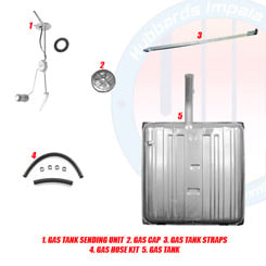 1959-60 GAS TANK KIT, BIG BLOCK