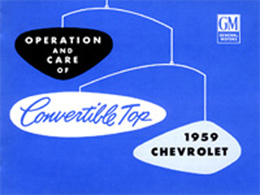 1959 CONVERTIBLE TOP MANUAL