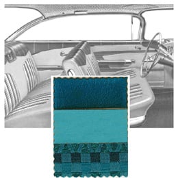 1959 DOOR PANELS, FRONT/REAR, 2 DR HT, AQUA