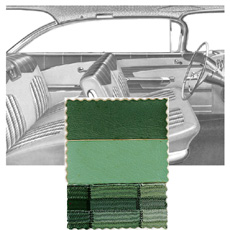 1959 DOOR PANELS, FRONT/REAR, 2 DR HT, GREEN