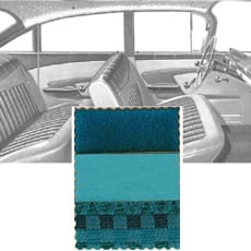 1959 DOOR PANELS, FRONT/REAR, 4 DR SEDAN, AQUA