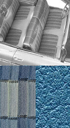 1959 SEAT COVERS, BENCH/REAR, CONV, IMPALA, W/INSERT, BLUE