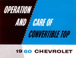 1960 CONVERTIBLE TOP MANUAL