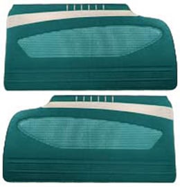 1960 DOOR PANELS, FRONT/REAR, 2 DR HT, AQUA