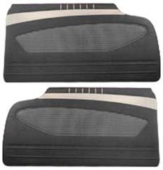 1960 DOOR PANELS, FRONT/REAR, 2 DR HT, BLACK (set)"Must send in Original Top Rails Cleaned"