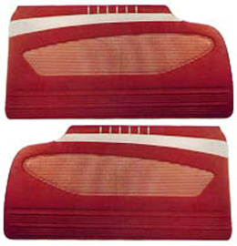 1960 DOOR PANELS, FRONT/REAR, 2 DR HT, RED