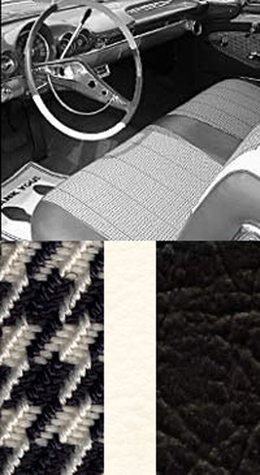 1960 SEAT COVERS, BENCH/REAR, CONV, IMPALA, W/INSERT, BLACK