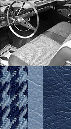 1960 SEAT COVERS, BENCH/REAR, CONV, IMPALA, W/INSERT, BLUE