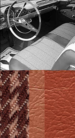 1960 SEAT COVERS, BENCH/REAR, CONV, IMPALA, W/INSERT, COPPER