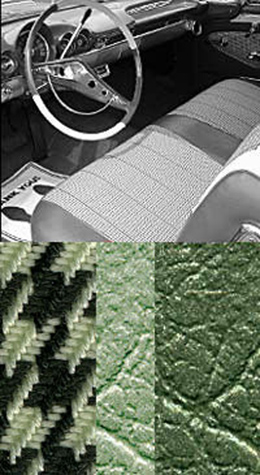 1960 SEAT COVERS, BENCH/REAR, CONV, IMPALA, W/INSERT, GREEN