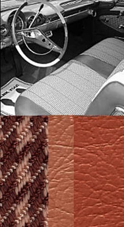 1960 SEAT COVER, BENCH, EL CAMINO, W/CLOTH INSERT, COPPER