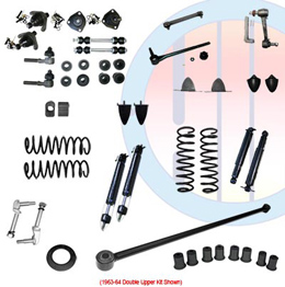 1961-62 COMPLETE SUSPENSION KIT, SMALL BLOCK, DOUBLE UPPER