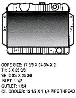 1961-63 RADIATOR, BIG BLOCK, 4 CORE