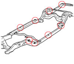 1961-64 BODY MOUNT BUSHING, CONVERTIBLE