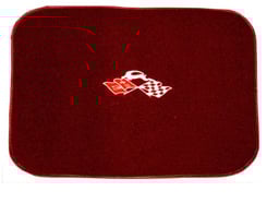 1961-64 CARPET TRUNK MAT, CONVERTIBLE W/ IMPALA FLAG LOGO, RED 80/20 (4 pc set)