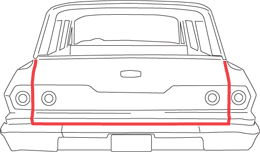1961-64 TAILGATE WEATHERSTRIP W/ MOULDED ENDS