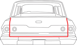 1961-64 TAILGATE WEATHERSTRIP W/ MOULDED ENDS