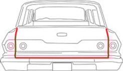 1961-64 TAILGATE WEATHERSTRIP W/ MOULDED ENDS