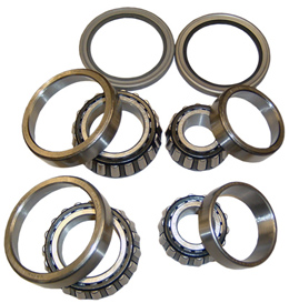 1961-68 FRONT WHEEL BEARING SET W/SEALS. stock drum brakes (must use 61-68 hub on 58-60 models) (set)