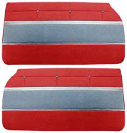 1961 DOOR PANELS, FRONT/REAR, 2 DR HT, RED