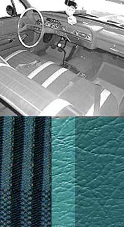 1961 SEAT COVERS, BENCH/REAR, 4 DR HT, IMPALA, W/CLOTH INSERT, AQUA