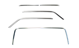 1962-64 HEADLINER TRIM, ANODIZED ALUMINUM, 2 DR.HT. EXCEPT 62  BEL AIR BUBBLE TOP, 6 PIECES