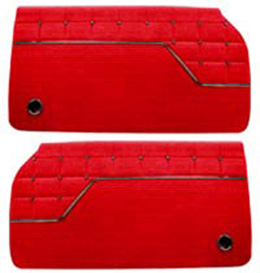 1962 DOOR PANELS, FRONT/REAR, 4 DR HT, IMPALA, RED