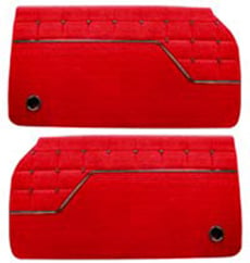 1962 DOOR PANELS, FRONT/REAR, 4 DR HT, IMPALA, RED