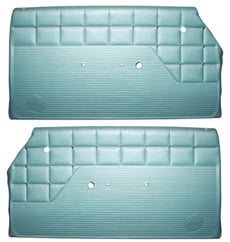 1962 DOOR PANELS, FRONT, PRE-ASSEM, 2 DR, HT & CONV, IMPALA, AQUA