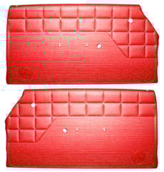 1962 DOOR PANELS, FRONT, PRE-ASSEM, 2 DR, HT & CONV, IMPALA, RED
