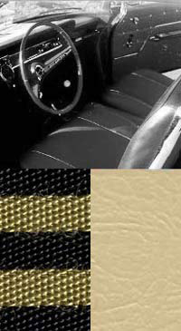 1962 SEAT COVERS, BENCH/REAR, 4 DR SEDAN, IMPALA, W/CLOTH INSERT, GOLD