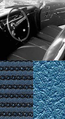 1962 SEAT COVERS, BENCH/REAR, CONV, IMPALA,  BLUE