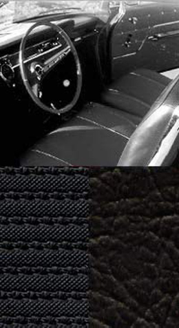 1962 SEAT COVERS, BUCKET/REAR CONV, SS,W/INSERT, BLACK