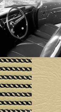 1962 SEAT COVERS, BUCKET/REAR HT, SS, W/ INSERT, GOLD