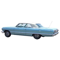 1963 SIDE MOULDINGS, FENDERS,DOORS, QUARTERS,IMPALA (with letters)(set)